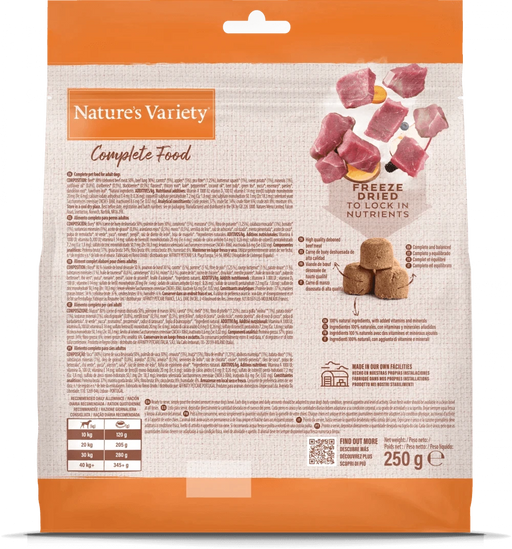 Nature's Variety Complete Freeze Dried Adult Food Beef 250g Natures Variety