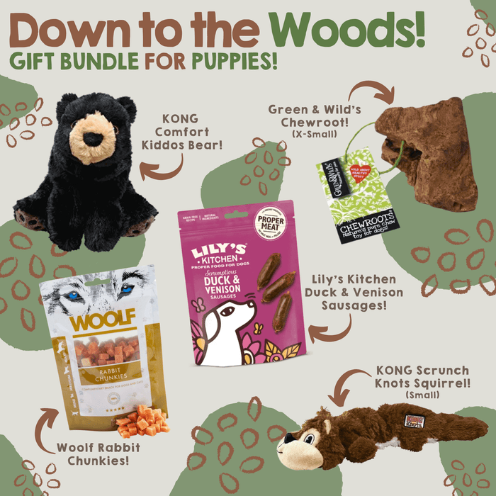 Puppy Toy & Grain Free Treat Bundle - 'Down to the Woods' Dog Treats Natural Cornish Pet