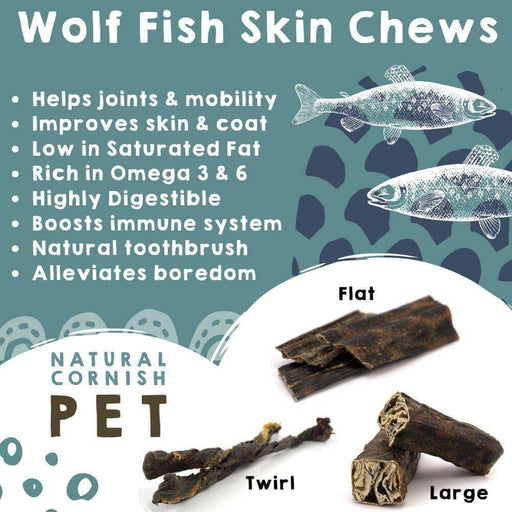 Wolf Fish Stick Chew Dog Treats Natural Cornish Pet